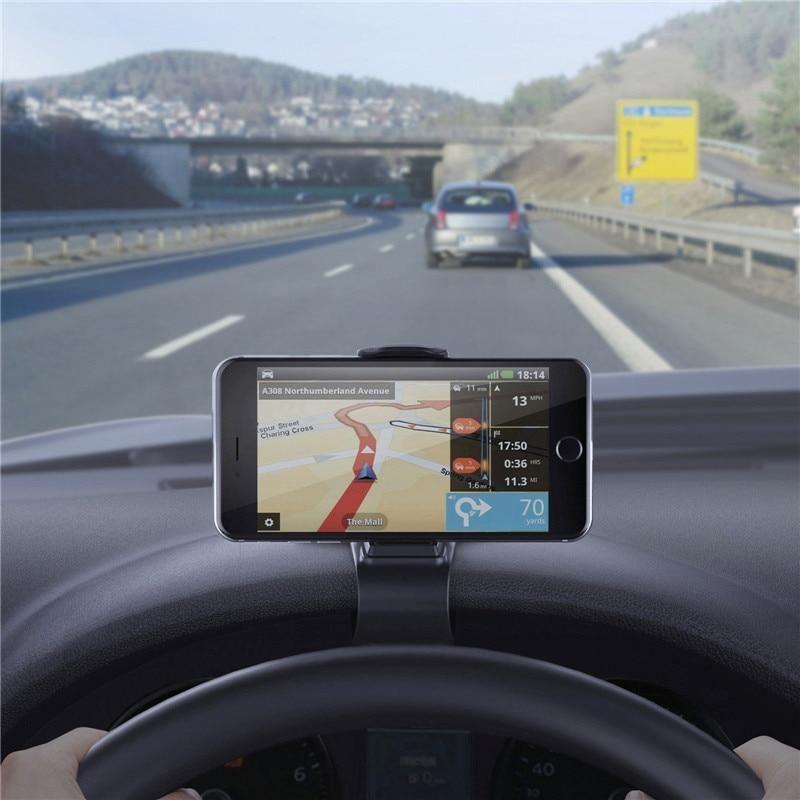 Adjustable Dashboard Phone Holder — Black