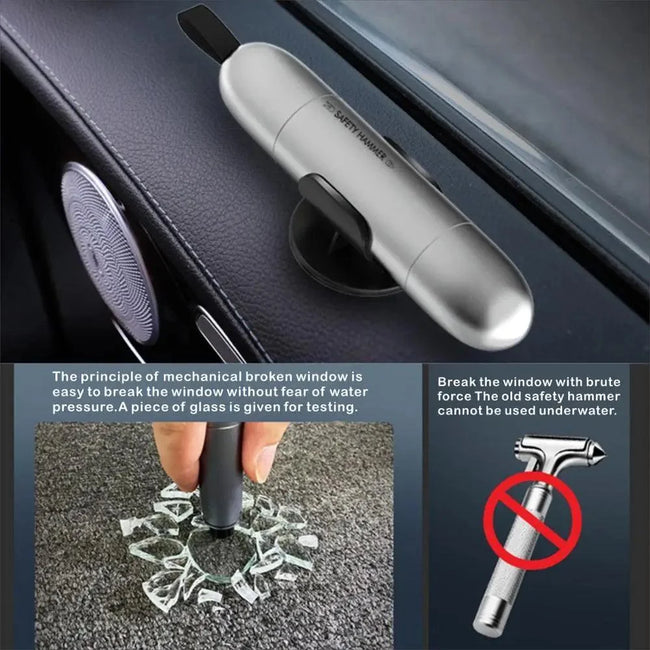Multifunctional Life-Saving Mini Window Glass Breaker Seat Belt Cutter Safety Hammer Unique Design Car Accessories